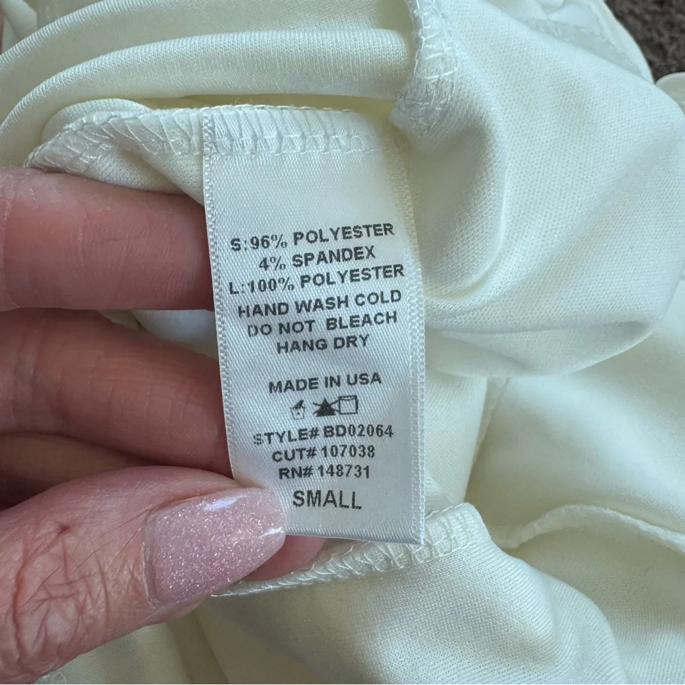 Blue Blush White Ruffled Wrap Dress Sleeveless S Small - Picture 6 of 10